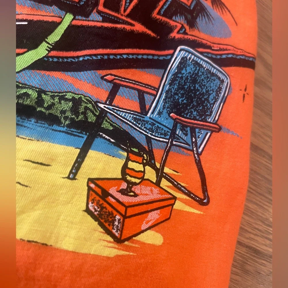 Men’s Nike S/S T-Shirt, Palm Tree & Beach Print 637586-YFB Orange Size XL - Picture 10 of 11